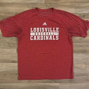 Adidas Red Louisville Cardinals Baseball Tee
